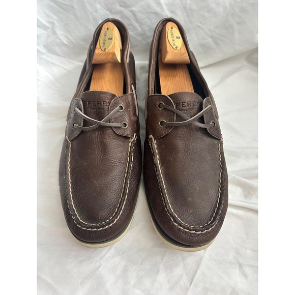 Sperry Authentic Original 2 Eye Boat Shoe Mens Size 12 Brown Leather Nautical - Picture 1 of 10